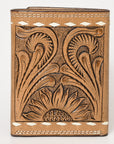 BAR H EQUINE Rodeo Floral Bifold & Trifold Wallet For Men Women Genuine Leather Tan