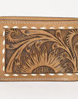 BAR H EQUINE Rodeo Floral Bifold & Trifold Wallet For Men Women Genuine Leather Tan