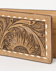 BAR H EQUINE Rodeo Floral Bifold & Trifold Wallet For Men Women Genuine Leather Tan