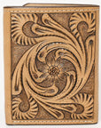 BAR H EQUINE Rodeo Floral Bifold & Trifold Wallet For Men Women HairOn Genuine Leather Brown