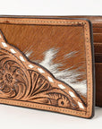 BAR H EQUINE Rodeo Floral Bifold & Trifold Wallet For Men Women HairOn Genuine Leather Brown