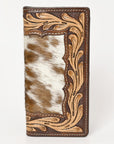 BAR H EQUINE Rodeo Floral Bifold & Trifold Wallet For Men Women HairOn Genuine Leather Brown