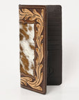 BAR H EQUINE Rodeo Floral Bifold & Trifold Wallet For Men Women HairOn Genuine Leather Brown