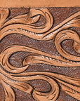 BAR H EQUINE Rodeo Floral Bifold & Trifold Wallet For Men Women HairOn Genuine Leather Brown