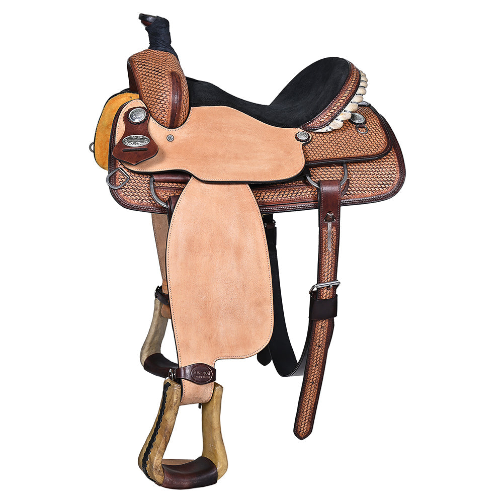HILASON Western Horse Ranch Roping American Leather Saddle Brown
