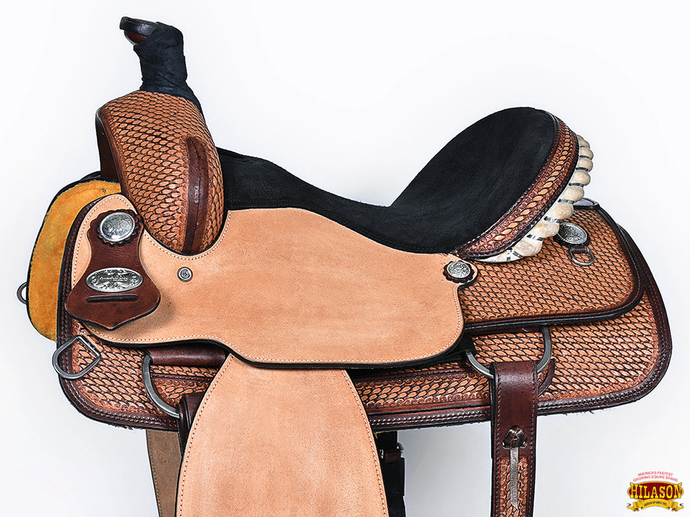 HILASON Western Horse Ranch Roping American Leather Saddle Brown