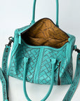 American Darling Duffel Hand Tooled Genuine Leather Women Bag Western Handbag Purse