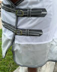 66 In - 84 In Hilason Horse Fly Sheet Uv Protect Mesh Bug Mosquito Summer White/Gray