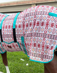 66 In - 84 In Hilason Horse Fly Sheet Uv Protect Mesh Bug Mosquito Summer White Aztec