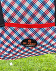 66 In - 84 In Hilason Horse Fly Sheet Uv Protect Mesh Bug Mosquito Summer Blue / Red Plaid