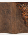 BAR H EQUINE Western Floral Rodeo Bifold Men Women Genuine American Leather Wallet