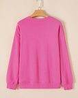 Solid Drop Shoulder Crewneck Pullover Sweatshirt