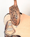 Flex Tree Western Horse Saddle In American Leather Barrel Trail Hilason