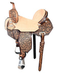 Flex Tree Western Horse Saddle In American Leather Barrel Trail Hilason