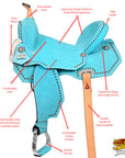 Hilason Western Horse Flex Tree Barrel Trail In Suede Leather Saddle & Biothane Tack Set