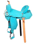 Hilason Western Horse Flex Tree Barrel Trail In Suede Leather Saddle & Biothane Tack Set