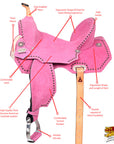 Hilason Western Horse Flex Tree Barrel Trail In Suede Leather Saddle & Biothane Tack Set