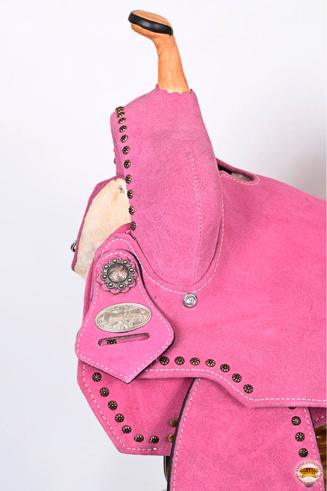 Hilason Western Horse Flex Tree Barrel Trail In Suede Leather Saddle &amp; Biothane Tack Set