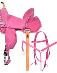 Hilason Western Horse Flex Tree Barrel Trail In Suede Leather Saddle & Biothane Tack Set