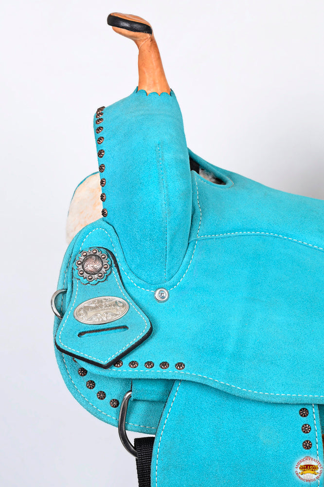 Hilason Western Horse Flex Tree Barrel Trail In Suede Leather Saddle &amp; Biothane Tack Set