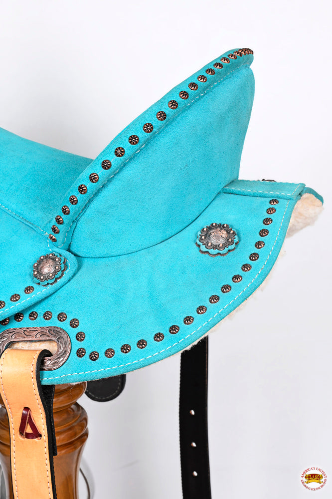 Hilason Western Horse Flex Tree Barrel Trail In Suede Leather Saddle &amp; Biothane Tack Set