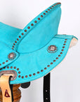 Hilason Western Horse Flex Tree Barrel Trail In Suede Leather Saddle & Biothane Tack Set