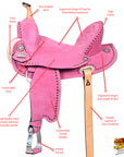 Hilason Western Horse Flex Tree Barrel Trail In Suede Leather Saddle & Biothane Tack Set