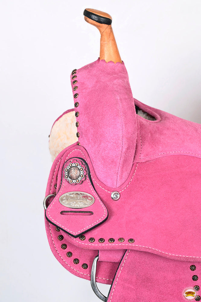 Hilason Western Horse Flex Tree Barrel Trail In Suede Leather Saddle &amp; Biothane Tack Set