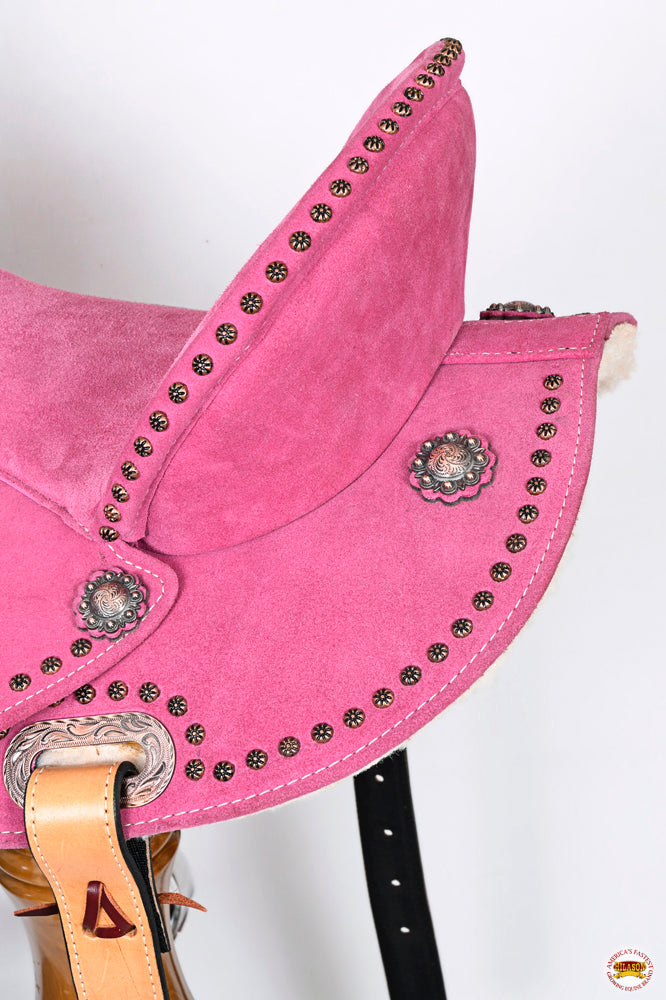 Hilason Western Horse Flex Tree Barrel Trail In Suede Leather Saddle &amp; Biothane Tack Set