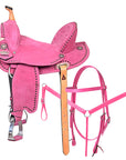 Hilason Western Horse Flex Tree Barrel Trail In Suede Leather Saddle & Biothane Tack Set