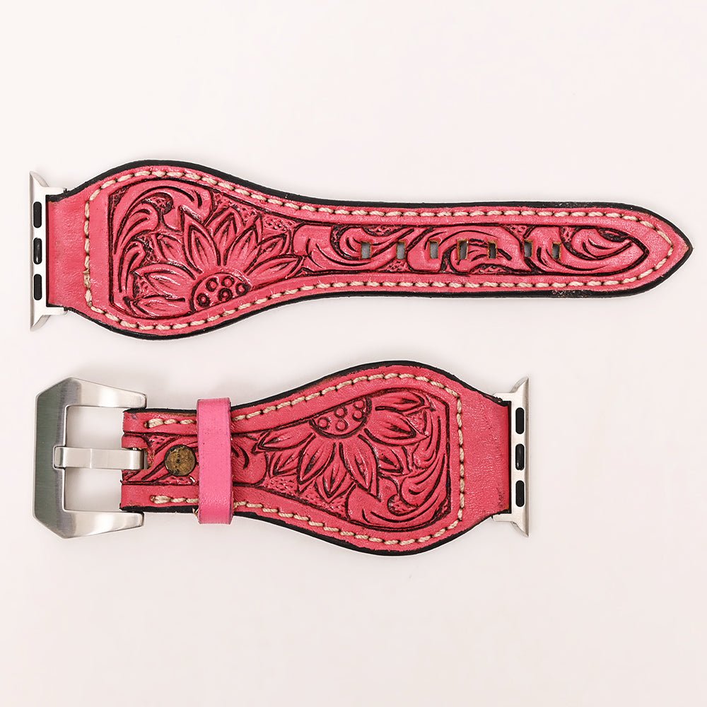 American Darling Floral Hand Tooled I watch Men Women Genuine Leather