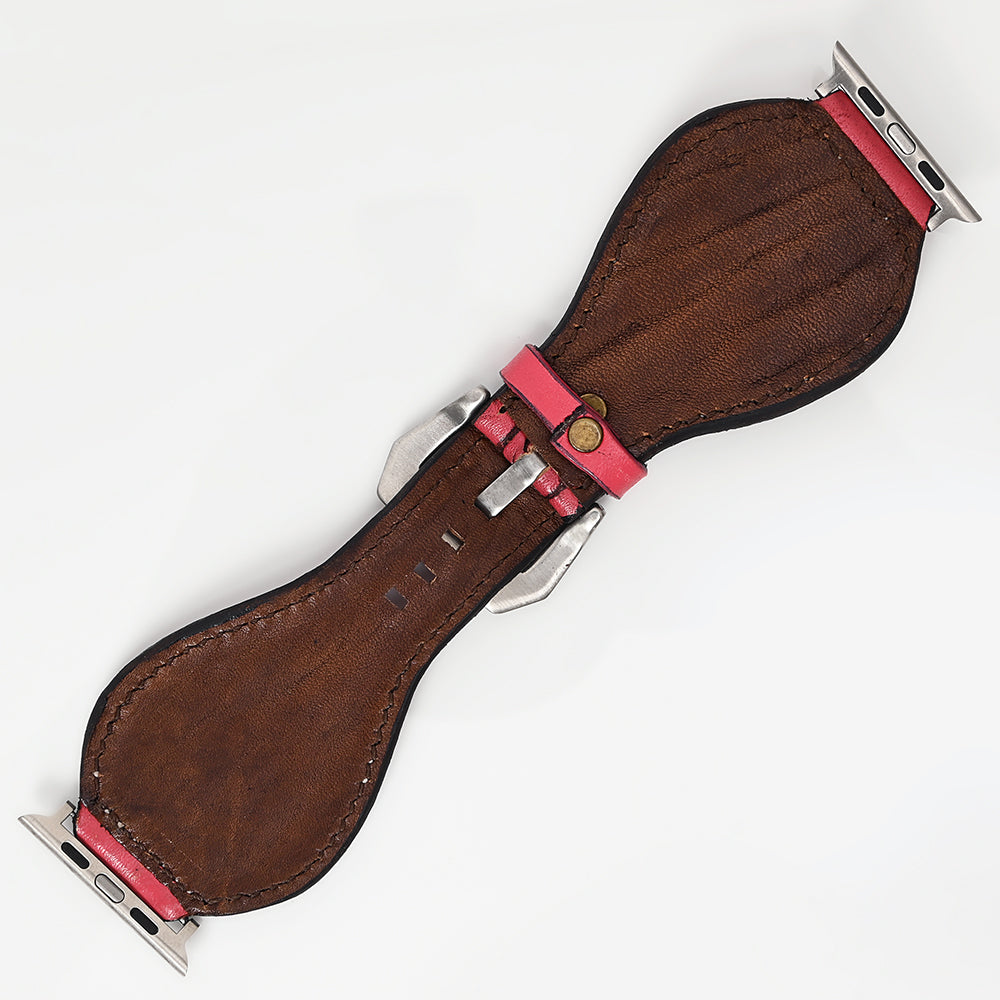 American Darling Floral Hand Tooled I watch Men Women Genuine Leather Strap