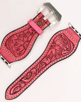American Darling Beautifully Hand Tooled Painted Genuine Leather I watch Strap Men and Women Unisex