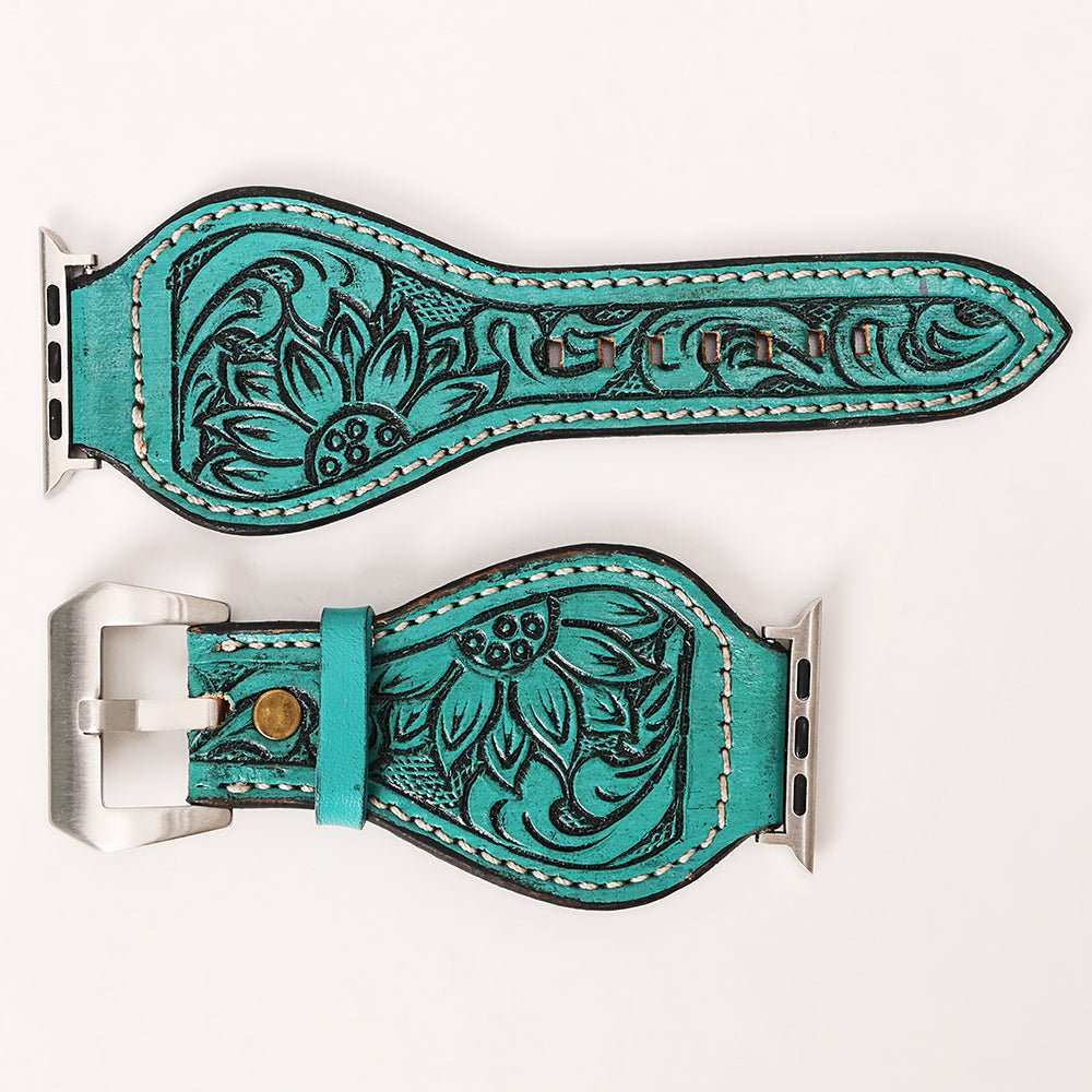 American Darling Floral Hand Tooled I watch Men Women Genuine Leather