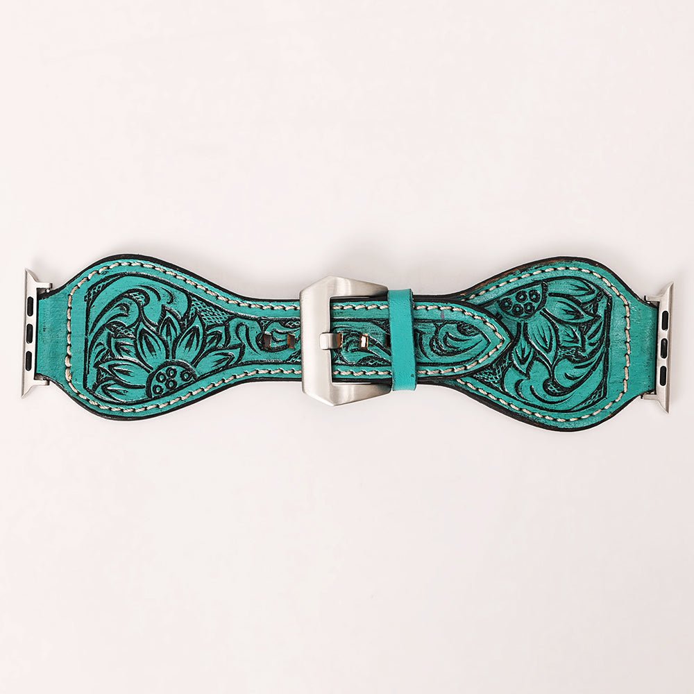 American Darling Floral Hand Tooled I watch Men Women Genuine Leather