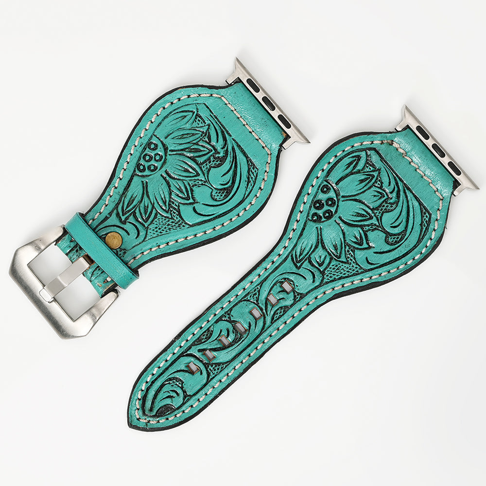 American Darling Floral Hand Tooled I watch Men Women Genuine Leather Strap