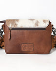 American Darling Adbg1050A Envelope Hand Tooled Hair-On Genuine Leather Women Bag Western Handbag Purse
