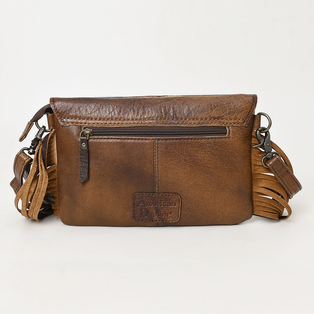 American Darling Adbg1484 Envelope Hand Tooled Hair-On Genuine Leather Women Bag Western Handbag Purse