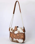 American Darling Adbg1485 Cross Body I Hand Tooled Hair-On Genuine Leather Women Bag Western Handbag Purse