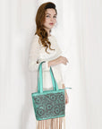 American Darling Hand Tooled Genuine Leather women bag western handbag purse