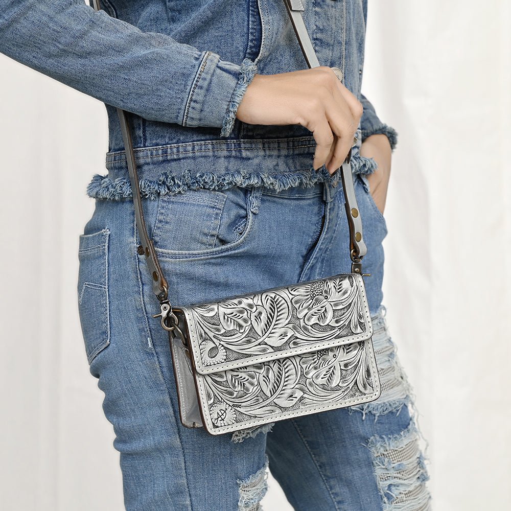 American Darling Small Crossbody Hand Tooled Genuine Leather Women Bag Western Handbag Purse