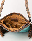 American Darling Adbg1493 Cross Body I Hand Tooled Hair-On Genuine Leather Women Bag Western Handbag Purse