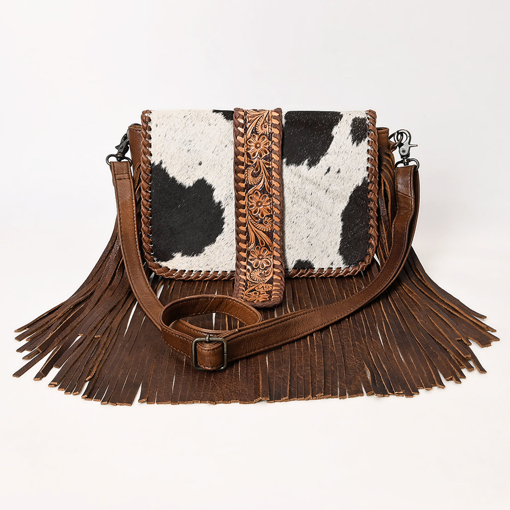 American Darling Adbg1504 Cross Body I Hand Tooled Hair-On Genuine Leather Women Bag Western Handbag Purse