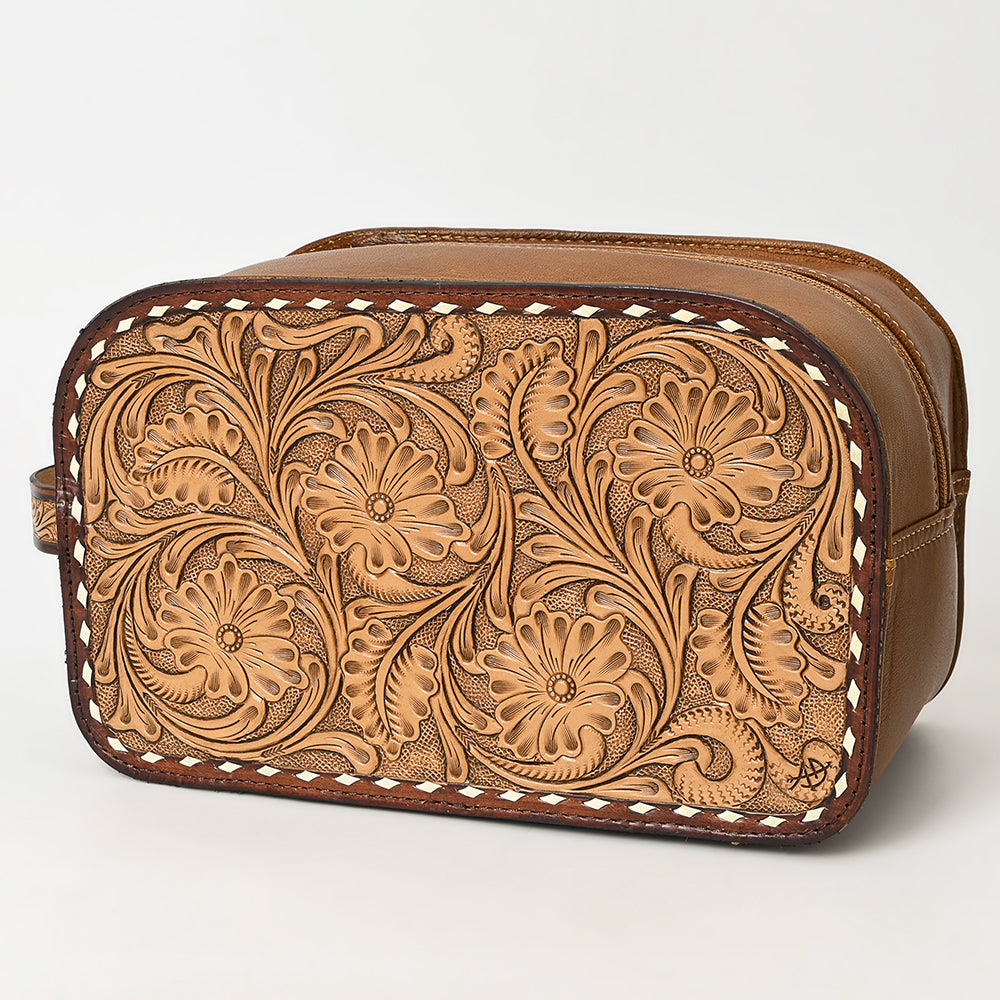 American Darling Adbg1509A Toiletry Hand Tooled Genuine Leather Women Bag Western Handbag Purse