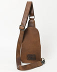 American Darling Sling Hand Tooled Upcycled Wool Genuine Leather Women Bag Western Handbag Purse