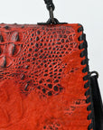 American Darling Tote Crocodile Embossed Genuine Leather Women Bag Western Handbag Purse