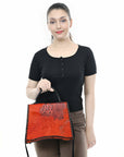 American Darling Tote Crocodile Embossed Genuine Leather Women Bag Western Handbag Purse