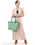 Tote Hand Tooled Genuine Western Leather Women Bag