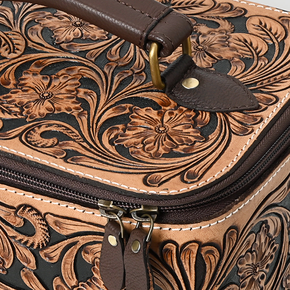 American Darling Adbga576 Jewelry Case Hand Tooled Genuine Leather Women Bag Western Handbag Purse