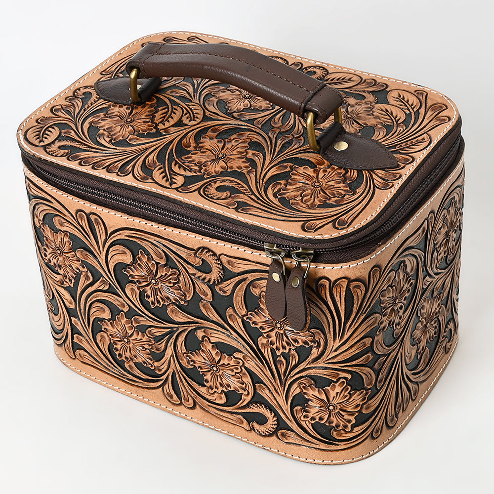 American Darling Adbga576 Jewelry Case Hand Tooled Genuine Leather Women Bag Western Handbag Purse